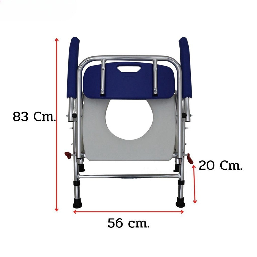 Abloom 2 In 1 Commode Chair and Shower Chair foldable aluminum aluminum commode chair white/blue