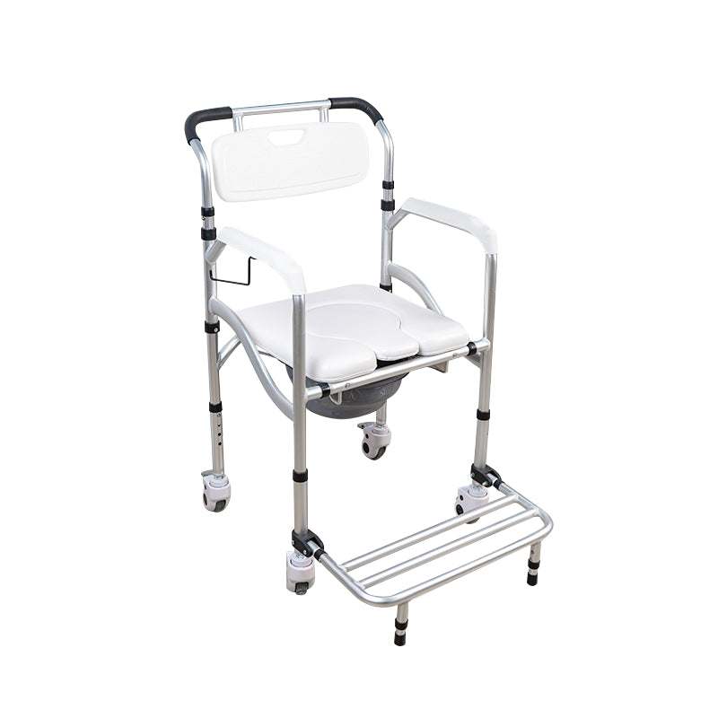 Commode chair toilet chair with wheels for elderly patients Aluminum alloy, does not rust, lightweight, strong, foldable wheelchair